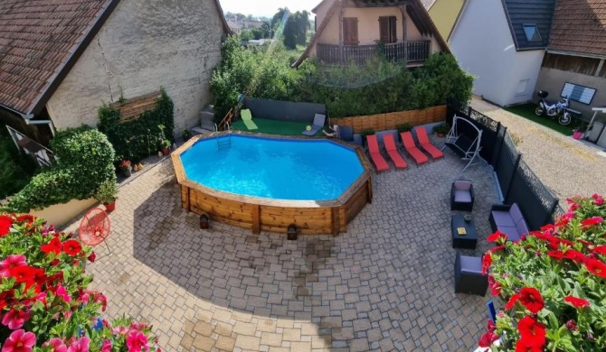 Appartement de 2 chambres avec piscine partagee terrasse amenagee et wifi a Biesheim